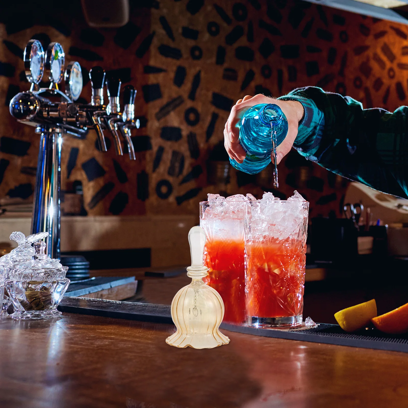 กระดิ่งแก้วคริสตัลวินเทจ แบบใช้มือ  เสียงใส  ตกแต่งร้านค้า  กระดิ่งสำหรับพิธีแต่งงาน  งานเลี้ยงวันหยุด