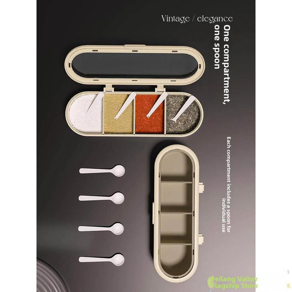 

Набор контейнеров для специй с несколькими отсеками: интегрированный дизайн, для соли, сахара, глутамата натрия. Незаменимый помощник для дома.