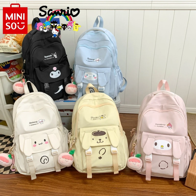 Miniso Sanrio New Women's Backpack Fashionable High Quality Girl Backpack Cartoon Small Fresh Large Capacity Student Backpack