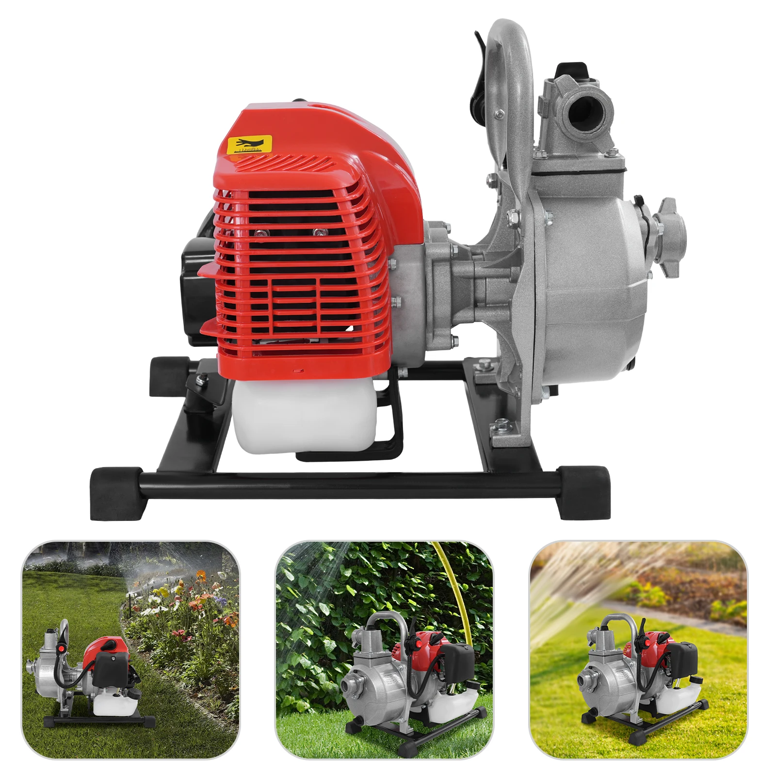 Portable 43CC Gasoline Water Transfer Pump 2-Stroke 1.25kw with Inlet Pipe Single Cylinder for Agricultural Production