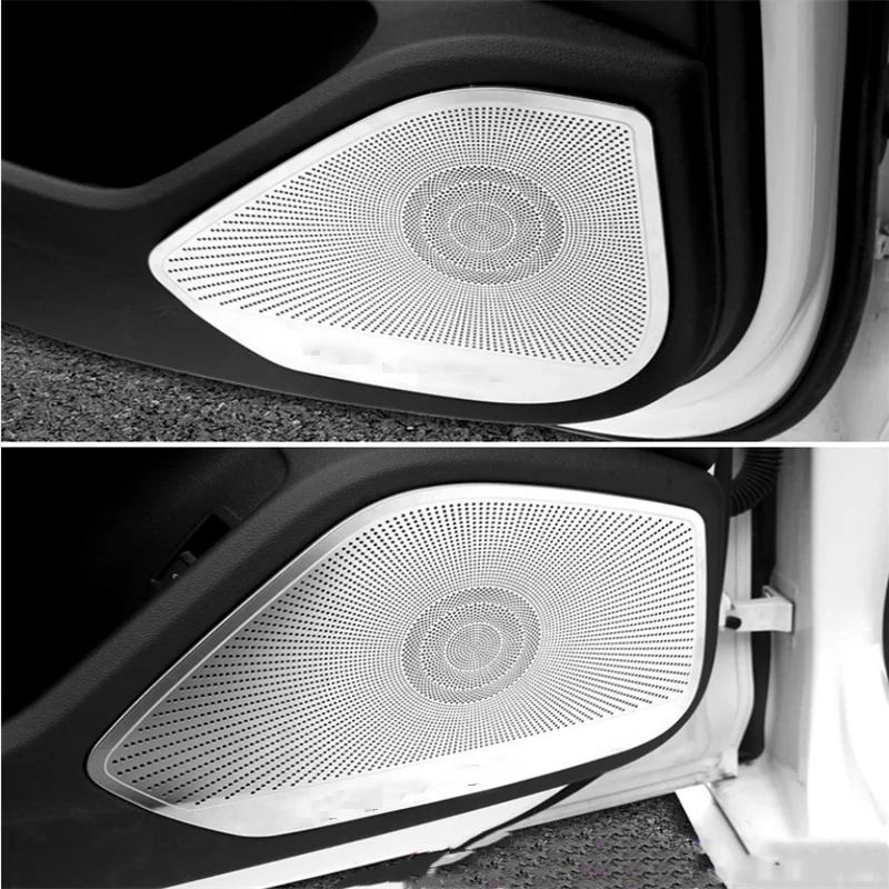 For Audi A4 B9 / A5 2017-2022 Interior Styling Door Speaker Audio Loudspeaker Decoration Cover Trim Car Styling