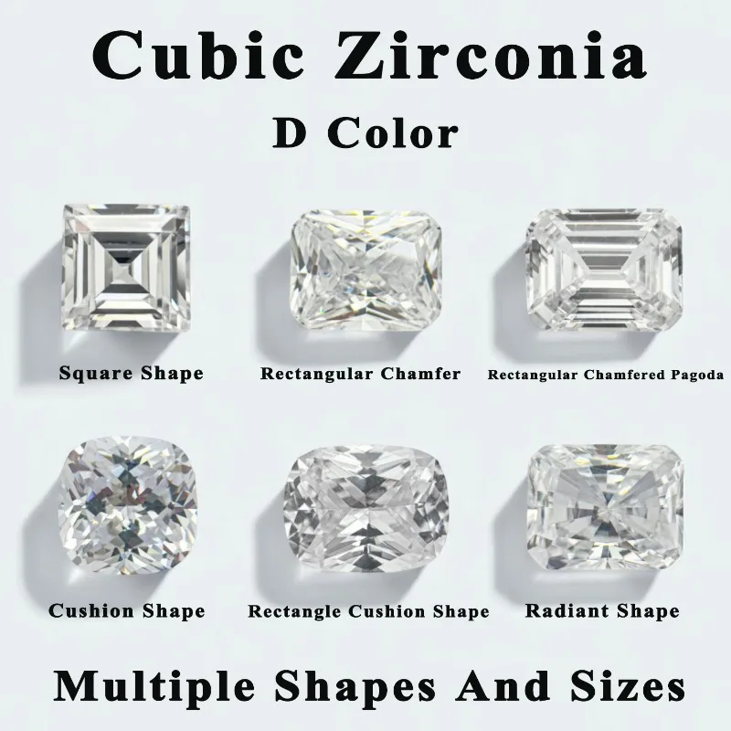 

Cubic Zirconia D Color Multiple Shape Top Quality Loose Stones Synthetic Gems for DIY Jewelry Making Materials No Certificate