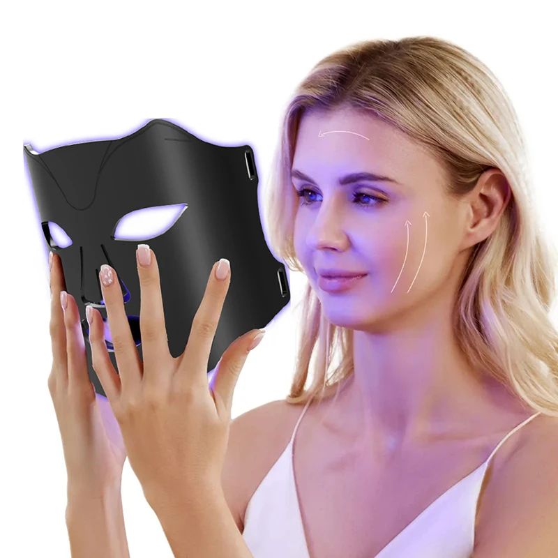 Thuisgebruik 4 Kleuren Licht Led Therapie Foton Gezichtsmasker Flexibele Siliconen Gezicht Schoonheid