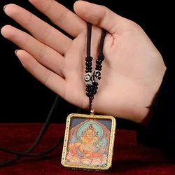 Ebony Eight Patron Saint Thangka Zodiac Buddha Decorative Pendant ，High Quality Tibetan Style Religious Pendant Featured Gift