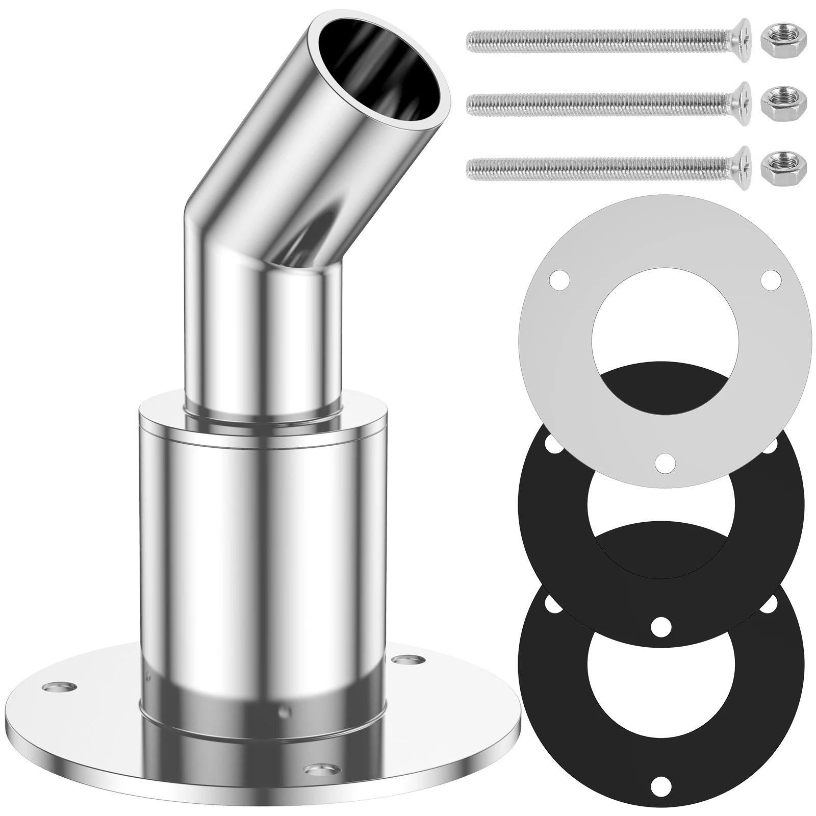 24mm Thru Hull Exhaust Skin Stainless Steel Thru Hull Exhaust Fitting Boat Marine Fitting Tube for Diesel Heaters Exhaust Pipe