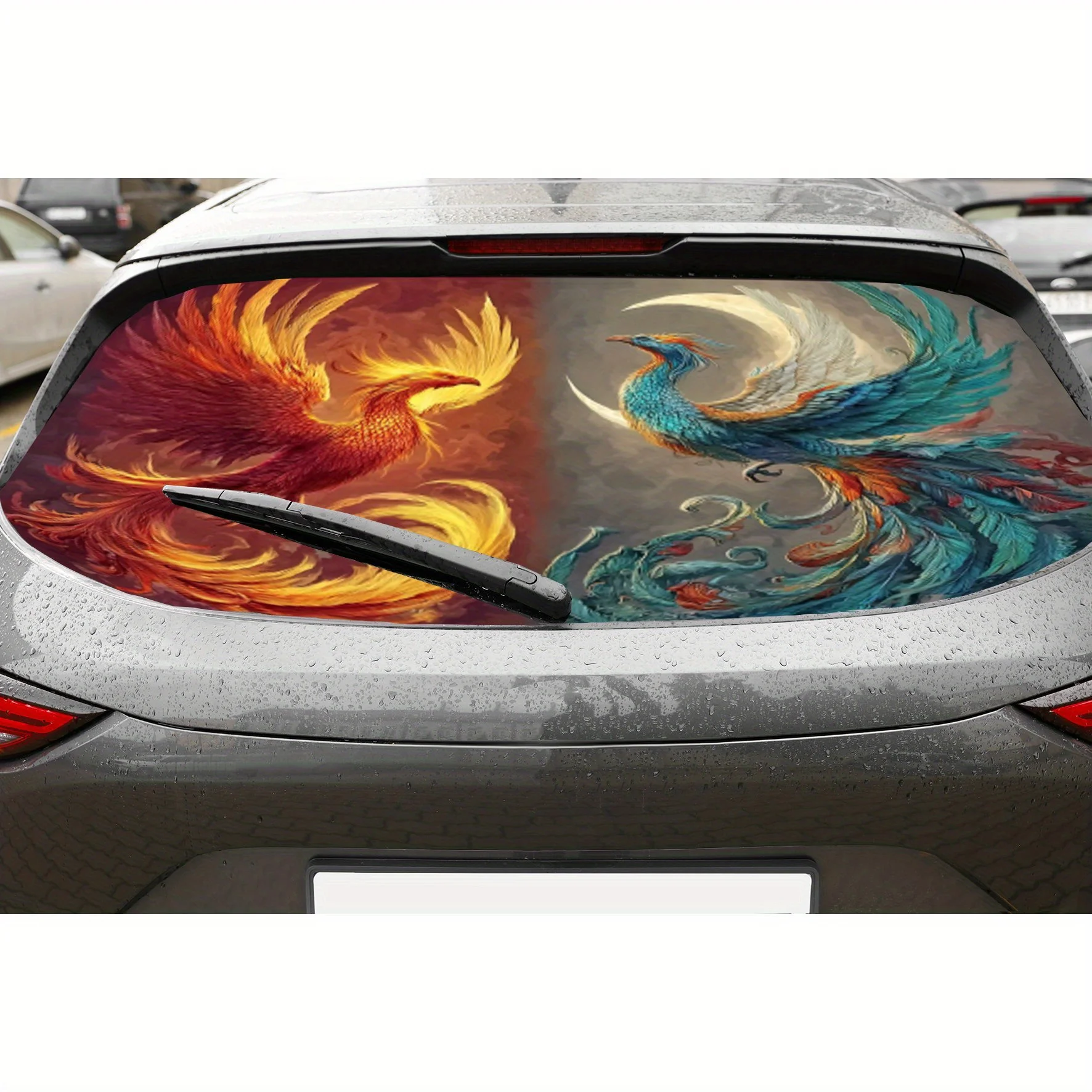 

Golden Phoenix and White Phoenix PVC material self-adhesive waterproof car rear window sticker, easy to paste without falling of