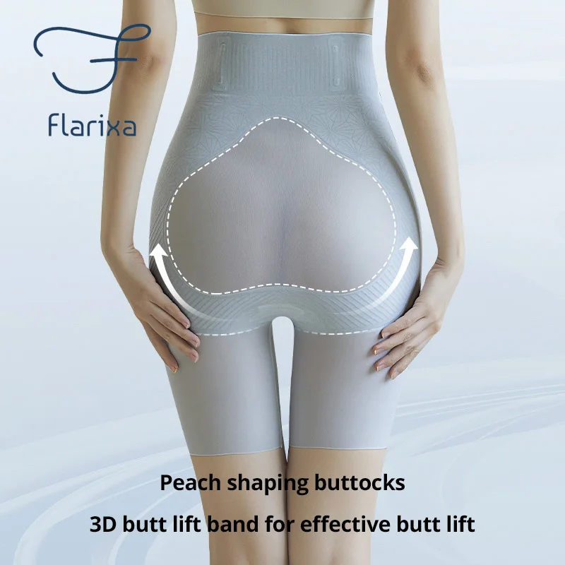 Flarixa Seamless Body Shapers Women High Waist Shaping Panties Ultra Thin Jelly Slimming Underwear Ice Silk Safety Short Pants