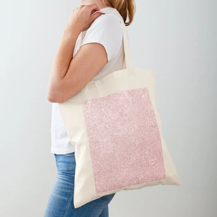 

Rose Gold Pink Glitter Sparkle Tote Bag Fabric bag Canvas shoulder bag personalized tote Women's shopping