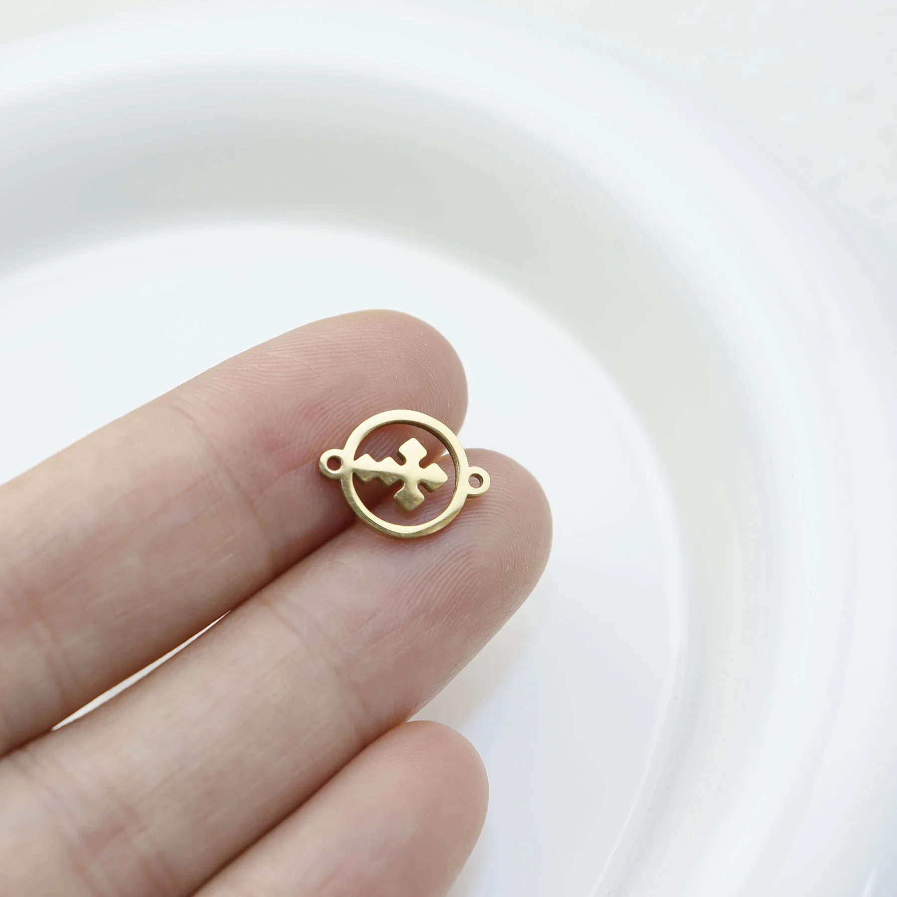 10pcs Stainless Steel Mirro Polished Bracelet Connector Girl Charms PVD Plate DIY Jewelry Accessory image 5