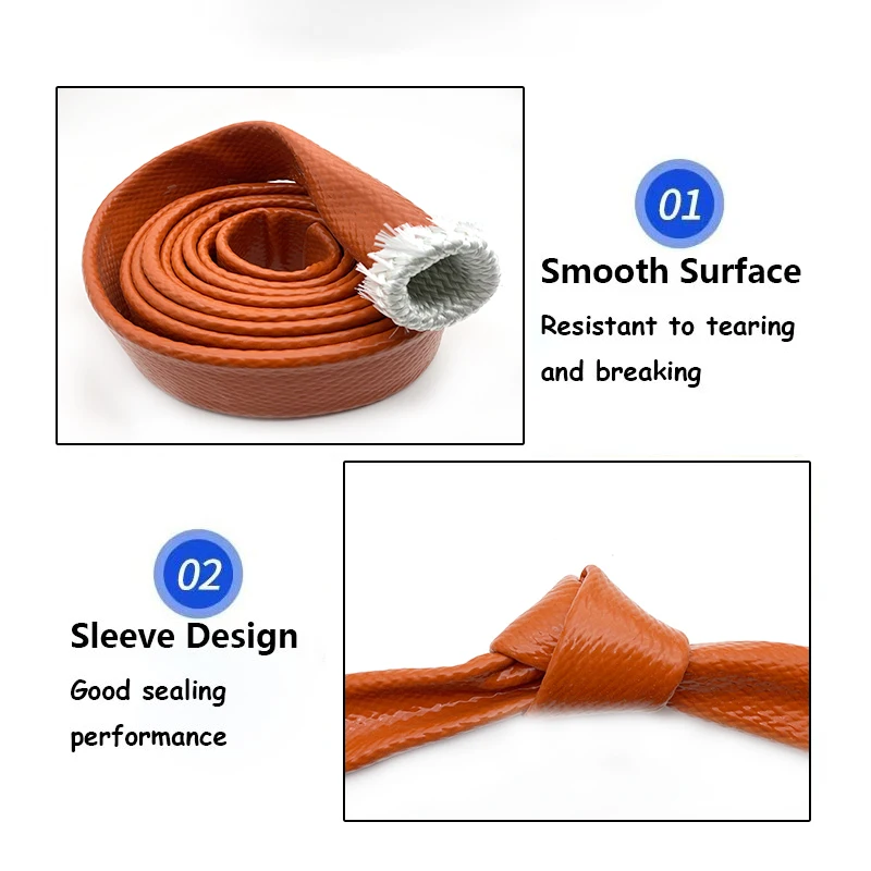 High Temperature Resistant Fiberglass Tube Silicone Resin Coated Glass Fiber Braided Fireproof Sleeve Fire Retardant Casing Pipe