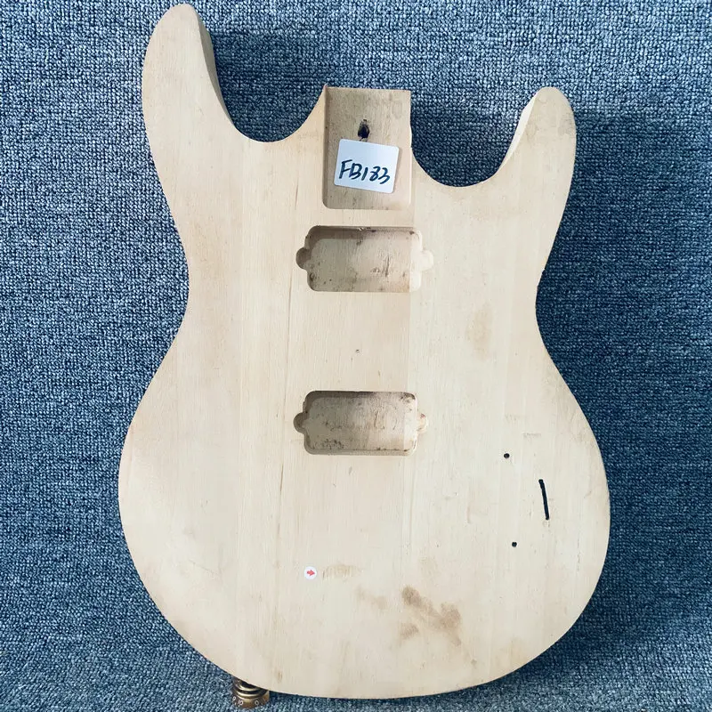 

FB183 Unfinished Electric Guitar Body Replace HH Pickups DIY Parts Solid Basswood Surface Dirty NO Paints