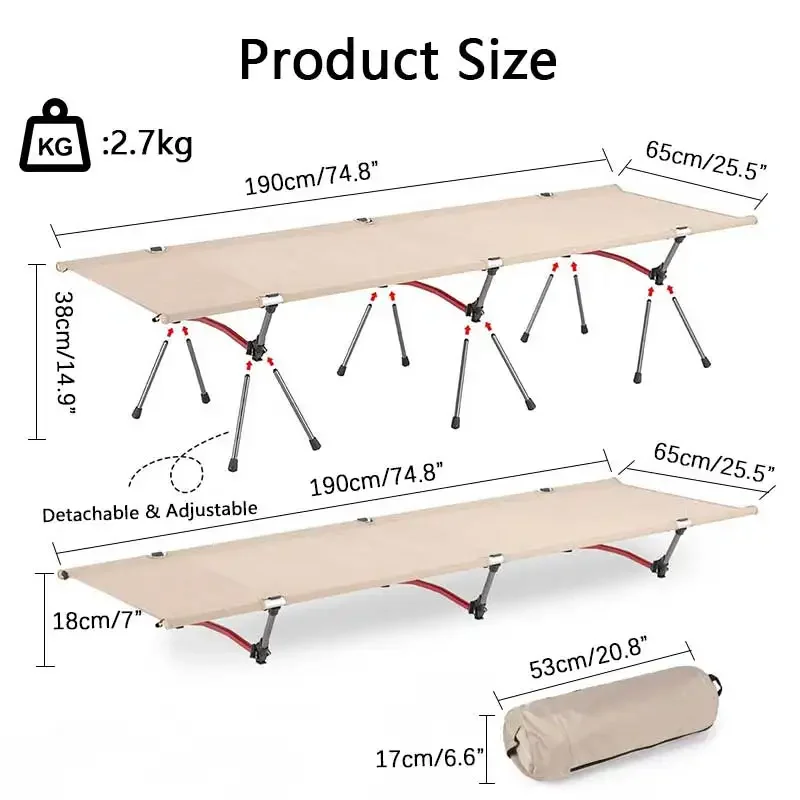 Portable folding beds wholesale camp bed foldable outdoor OEM image 2