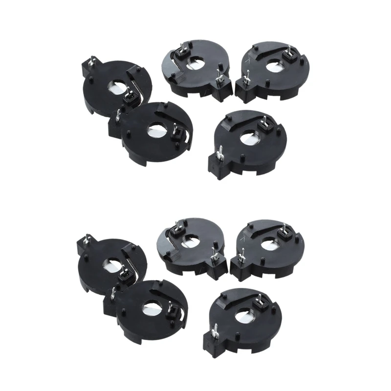 RISE-CR2016 2025 2032 Coin Cell Button Battery Holder Socket Black 10 Pcs