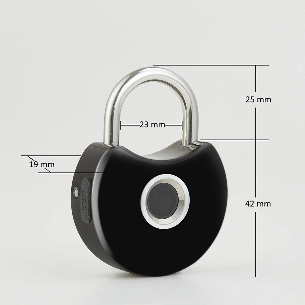 Q1Tuya Bluetooth Smart Fingerprint Padlock Portable Mini Waterproof USB Charging Security Electronic Fingerprint Door Lock