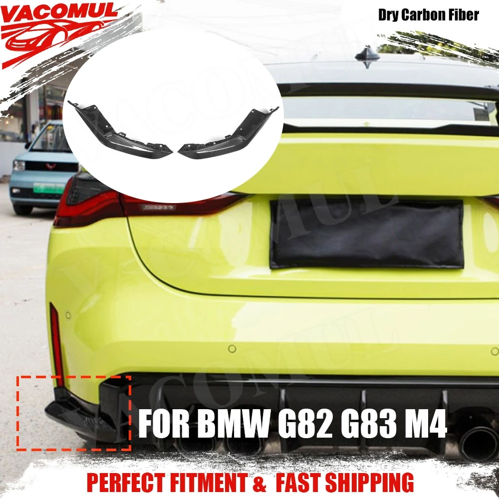 

VACOMUL Dry Carbon Fiber Rear Bumper Splitters for BMW G82 G83 M4 2021+ Bumper Lip Trims Exterior Car Accessories Bodykits