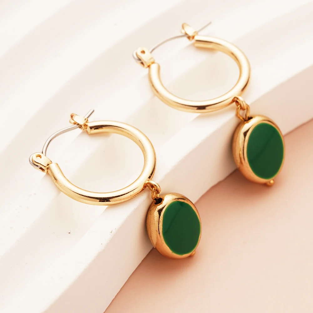 Christmas Earrings Green Summer Bling Teardrop Women's Rhinestone Crystal Elegant Drop Dangle Hoop for Girls Free Shipping Item