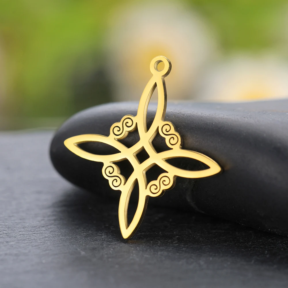 Dawapara Edelstahl Hexenknoten Charms für Halskette Ohrringe Trinity Knot Religiöse Symbole Anhänger DIY Schmuckherstellung – Detail 11