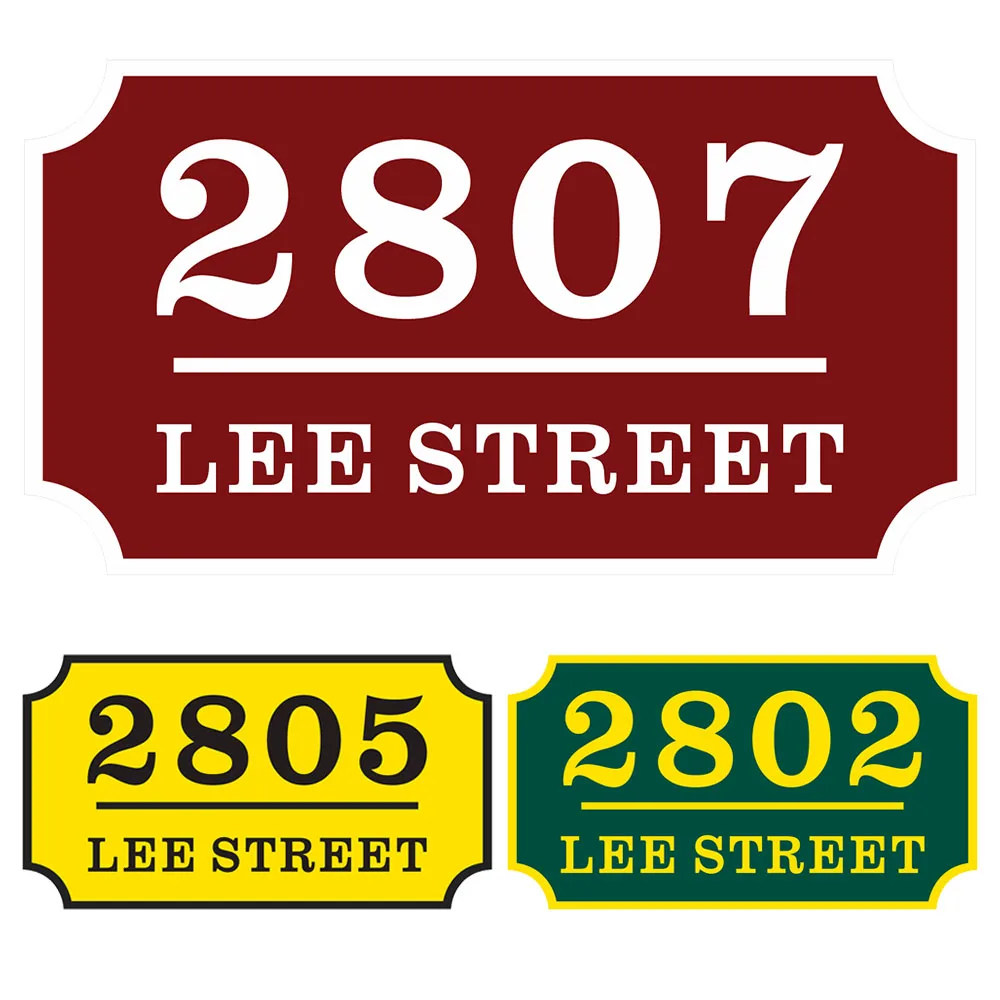 Personalized House Number Sign Custom UV Printed PVC Acrylic Door Plaque Address Letter Nameplate for Office Home Hotel Mailbox
