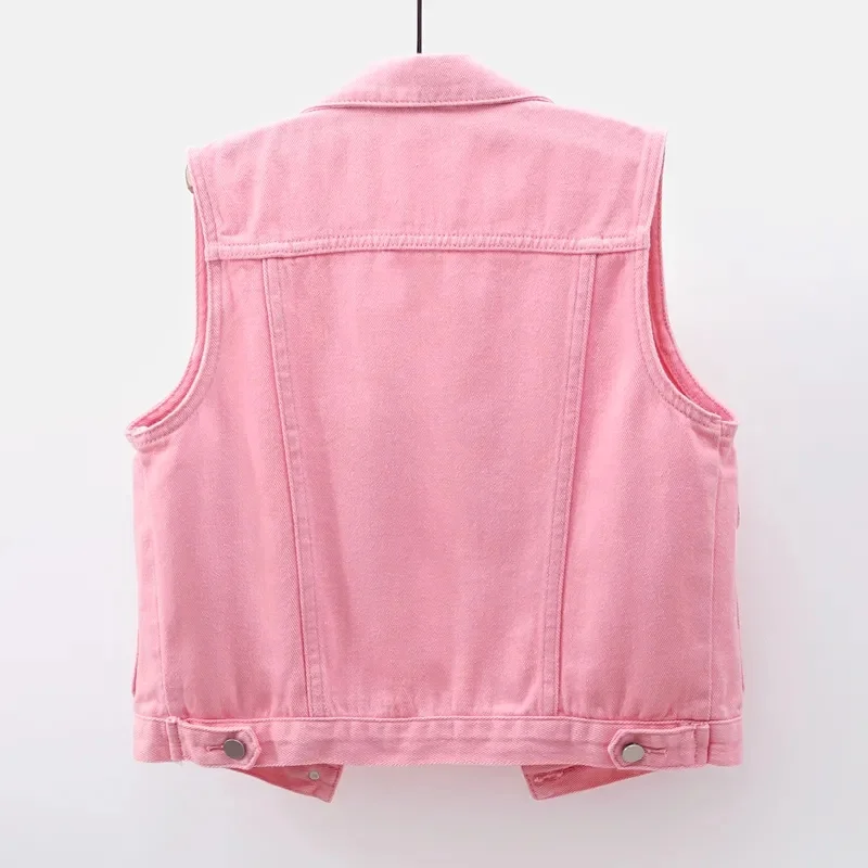 Fashion 2024 Denim Vests Women Spring Summer Short Sleeveless Jacket Casual Chaleco Single-Breasted Oversize Jean Waistcoat