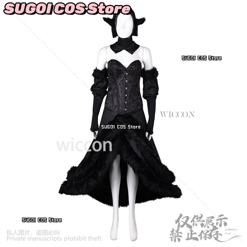 Marcille Cosplay Anime Dungeon Meshi Cosplay Fantasia Costume Black Dress Lolita For Girls Women Halloween Christmas Customized