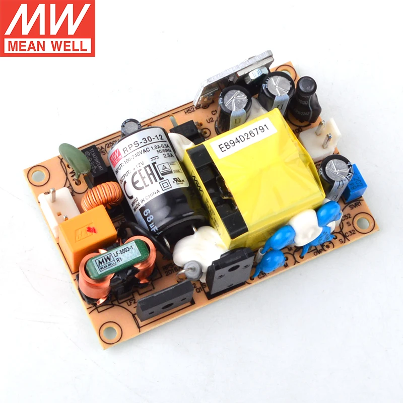 MEAN WELL PCB Medical Type RPS-30 Series Single Output Switching Power Supply RPS-30-3.3/5/7.5/12/15/24/48V
