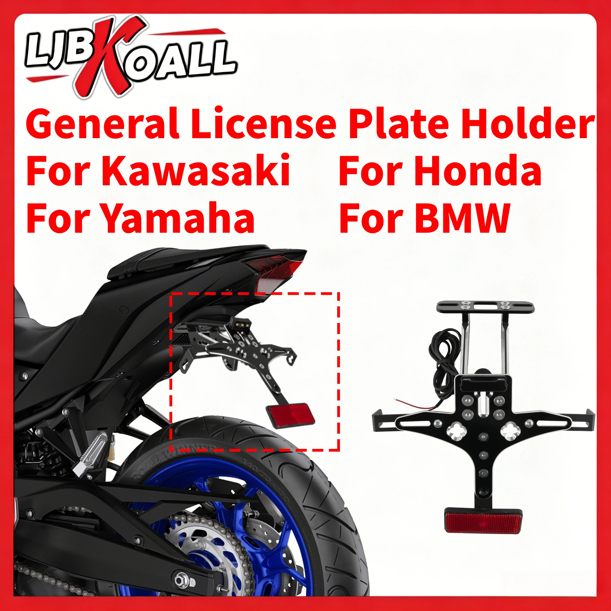 Motorcycle Universal License Plate Holder for Kawasaki Ninja Z 650 400 Z900 H2 SE Fender Eliminator Tail Number Plate Bracket