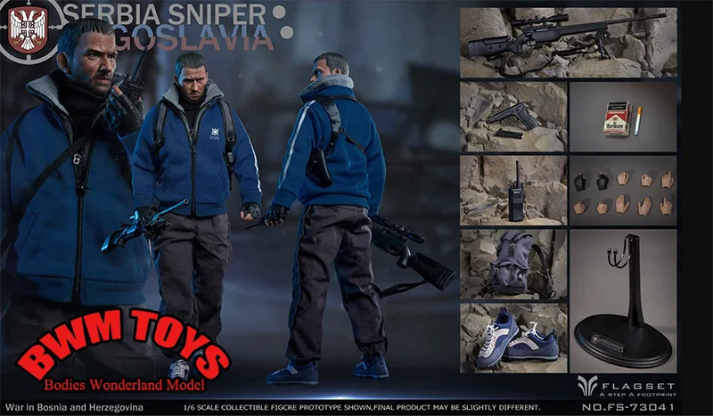 Auf Lager FLAGSET FS73041 1/6 Skala Sammeln Serbische Sniper 12'' Männliche Soldat Action Figur Puppe Vollen Satz Modell Spielzeug für hobby