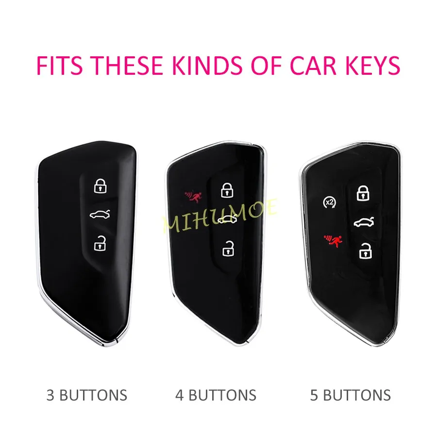 غطاء حافظة مفاتيح السيارة من السيليكون لسيارة VW Golf 8 ID.3 ID.4 أطلس كروس سبورت سيات ليون أتيكا سكودا اوكتافيا كوبرا فورمينتور 2021-2025 #2