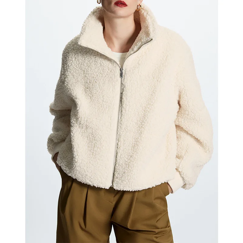 

Furry Velvet Warm Coat Winter Women's Long Sleeve Zipper Jacket Casual Top Female Fashion Outwear Clothing
