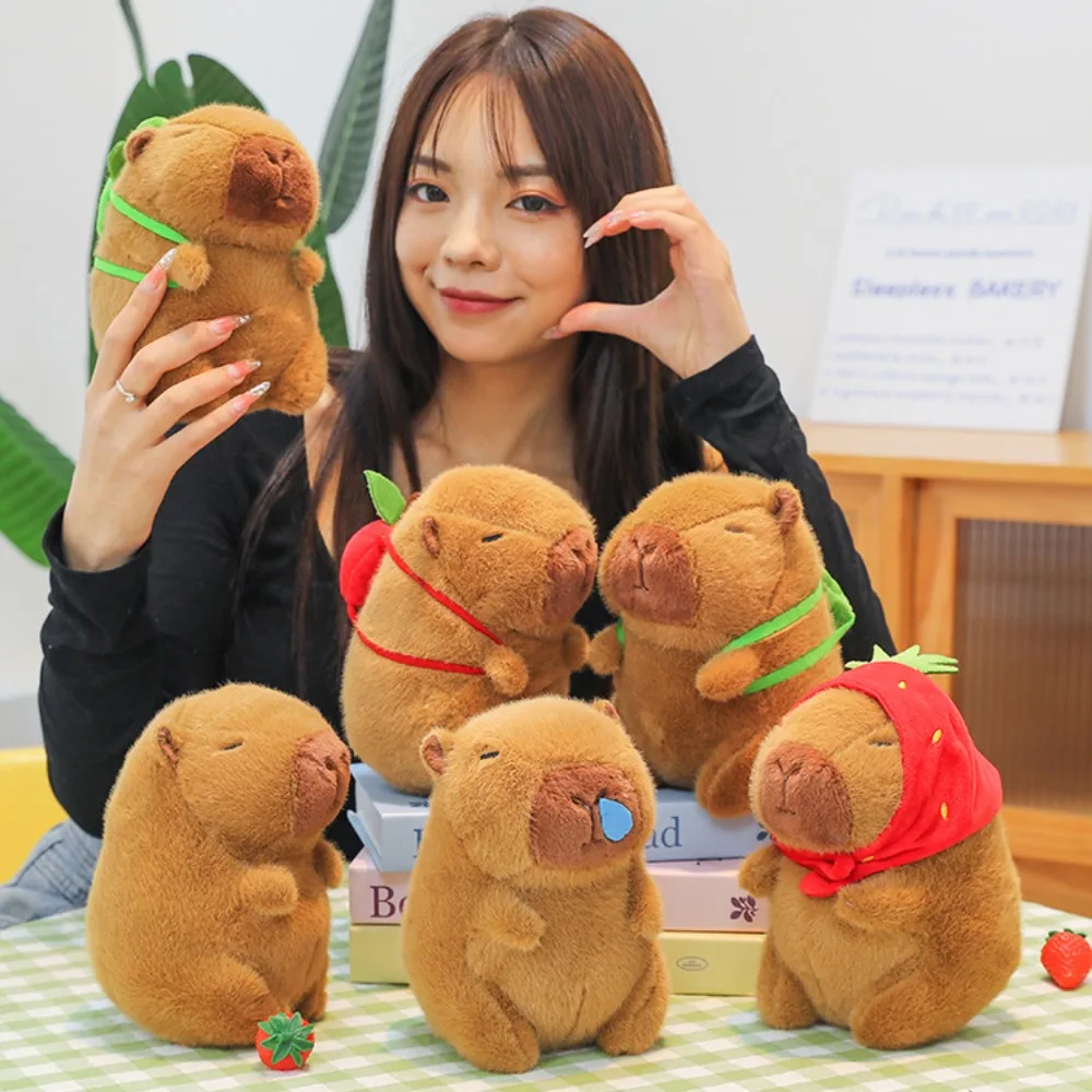 

Fluffy Plush Capybara Plush Toy Brown Plush Animal Cartoon Capybara Cotton Doll Soft Cute Capybara Stuffed Doll Room Decor