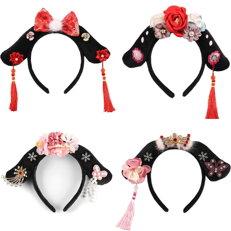 Ancient Chinese HeadBand Hanfu Headband Chinese Qing for Hair Accessories Hanfu Tangzhuang Kids Hair Hoop