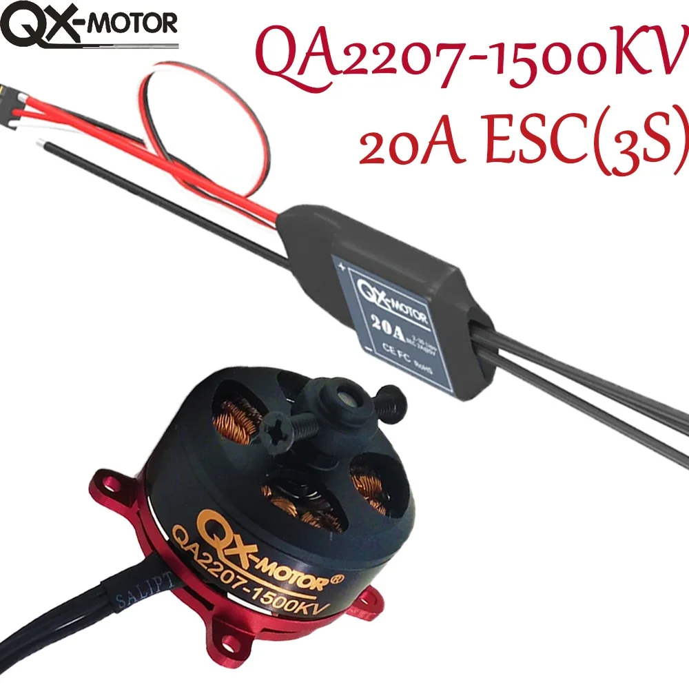 

QX-MOTOR QA2207-1500KV Brushless Motor QX-20A 3S ESC For Remote Control Toy Parts