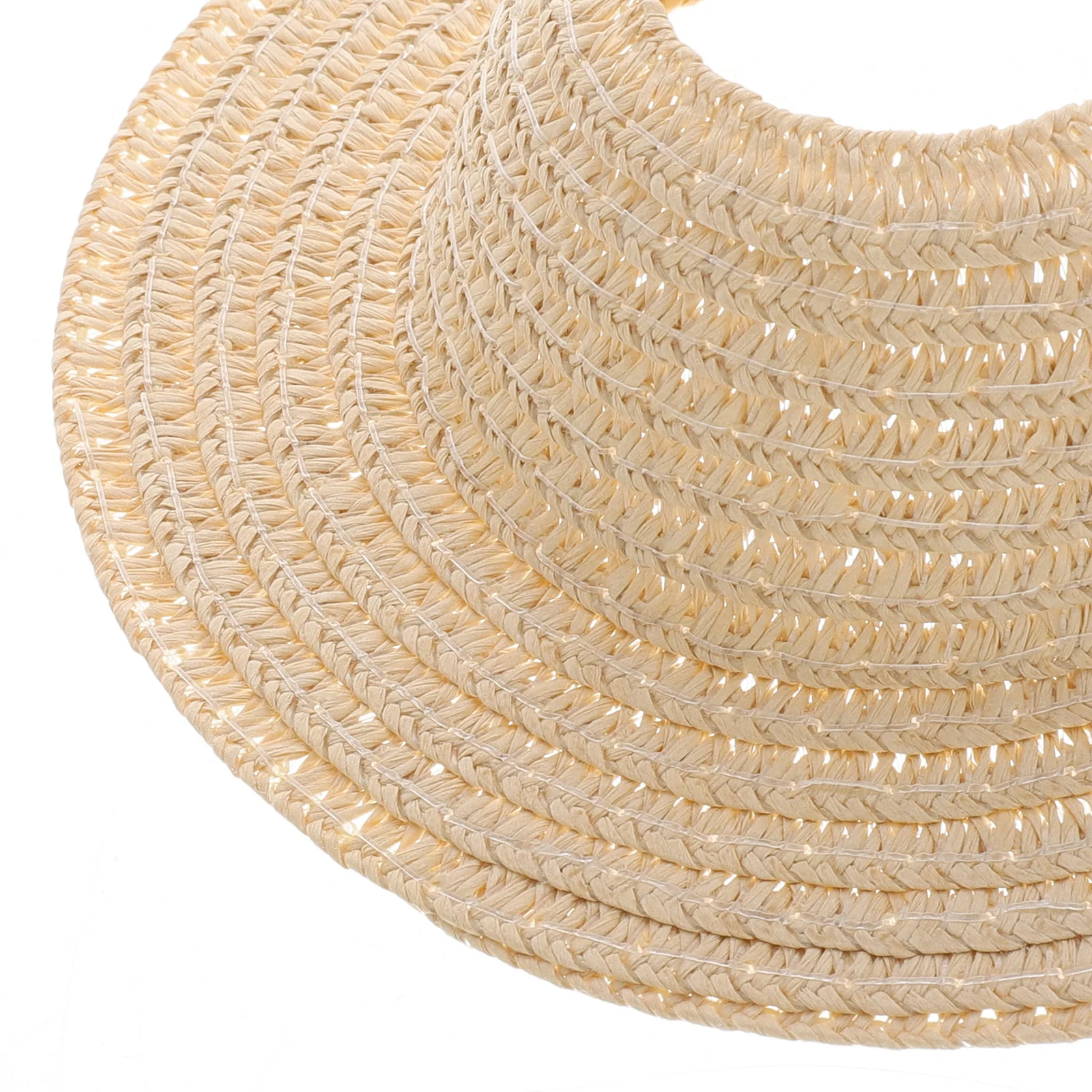 مصغرة قبعات من القش الجوف الأعلى 13 سنتيمتر اليدوية محبوك المنسوجة الشريط الصيف فستان اكسسوارات Craft بها بنفسك الحرفية قبعات من القش الزخرفية #5
