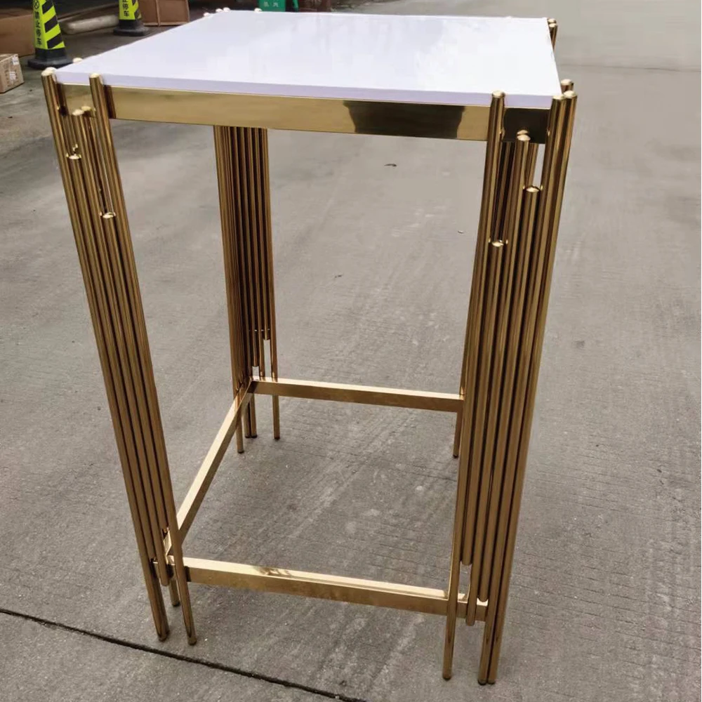 

Luxury Modern Gold Stainless Steel Flower Backdrop Stands Plinth for Weddings Decorative Table Living Room Furniture