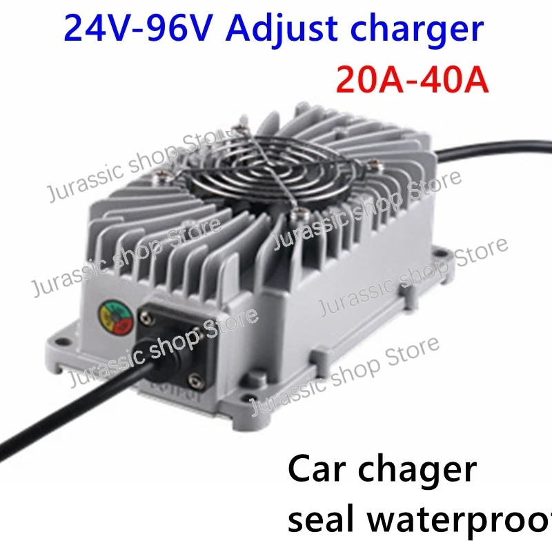 

Seal IP67 Waterproof Charger 36V 48V 60V 72V 25A 20A Smart Charger for Li Ion Lipo Lifepo4 LTO Lead Acid Car Batterys