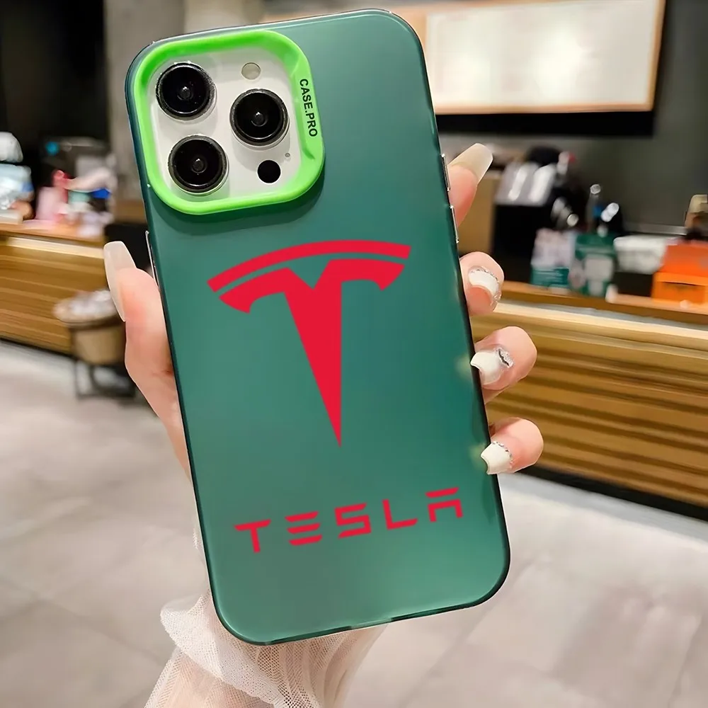 New Energy Driving T-Tesla Phone Case For Samsung S24 S23 S22 S21 S20 PLUS Ultra Fe NOTE 20 Soft Luxury Colorful Shell