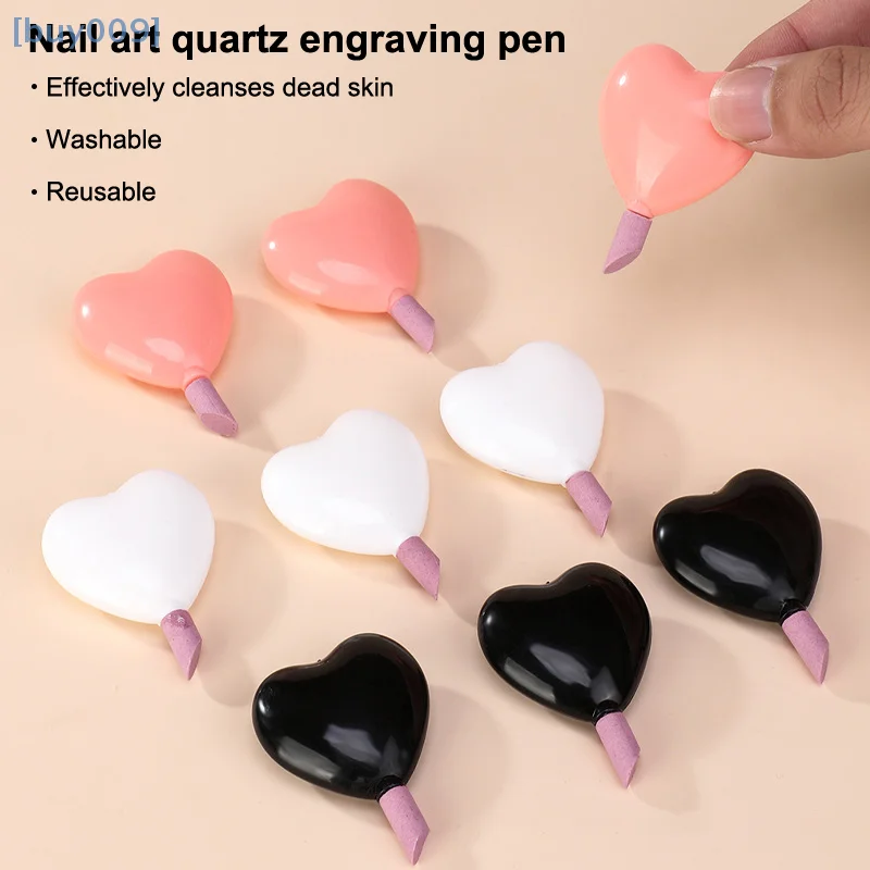 Pietra di quarzo Lima per unghie Spingitore Unghie Levigatura Bastoni Penna per nail art Rimozione cuticola Spingendo la pelle morta Trimmer Buffer Strumenti per manicure