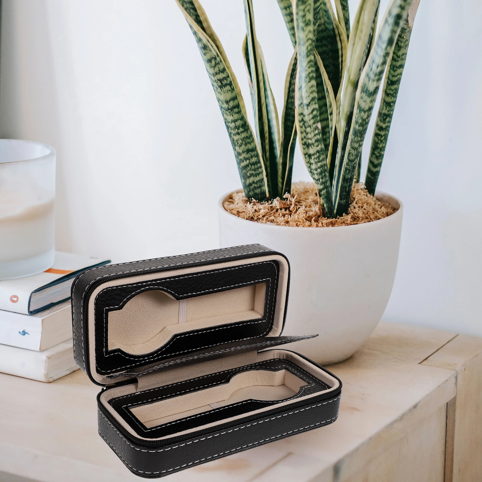 

Elegant Watch Case 6.88x3.34x2.20inch Safely Protects 2 on The Storage Bag
