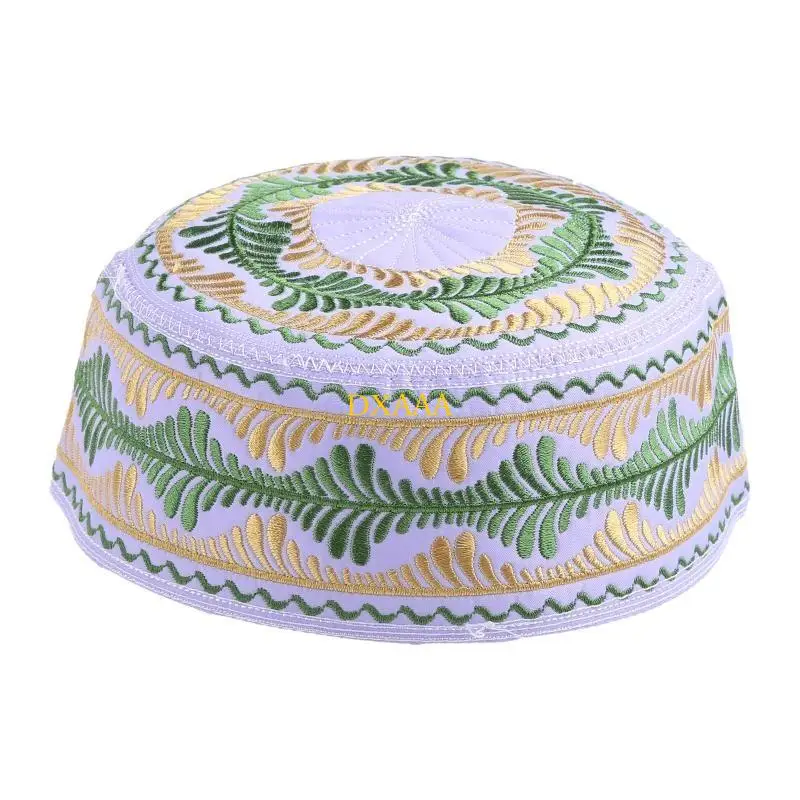 DXAA Islamic Muslim Kids Hat Boys Pray Embroidery Round Cap Saudi Arabian Prayer Beanie Accessory