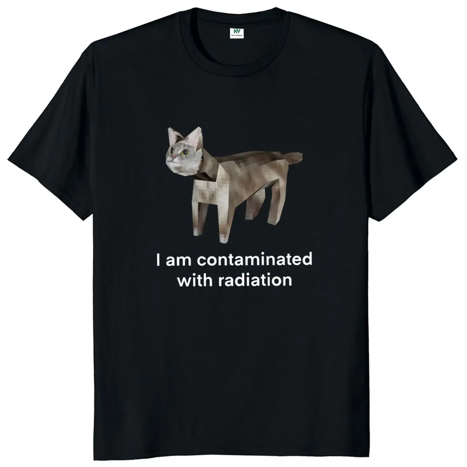 T-shirt For Men Women 100% Cotton Unisex Soft Tops Cat I Am Contaminated T Shirt Funny Cats Meme Graphic Weird t shirt