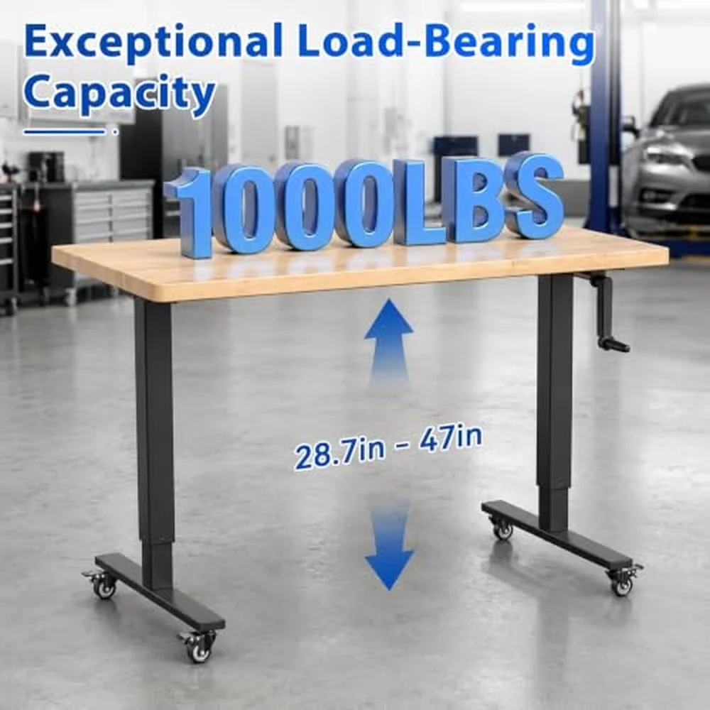 Work Benches for Garage 1000 LBS Folding Crank Handle Easy to Install