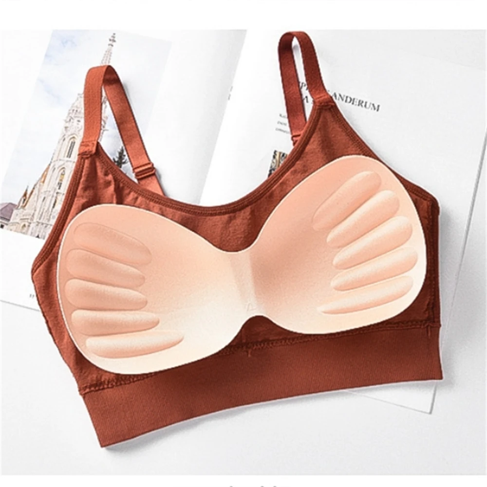 Shoulder Straps, No Steel Ring Sports Bra For Women Seamless Japanese Style Bear Threaded Bra Tube Top With Beautiful Adjustable