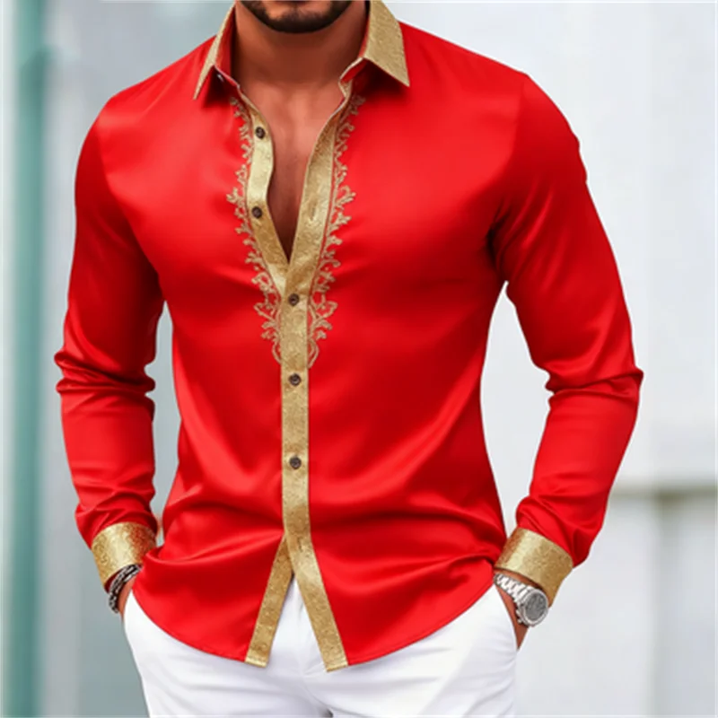 

Рубашка с длинными рукавами, напечатанная на 3D-принтере, стильный дизайн, модная повседневная рубашка с длинными рукавами, удобная и стильная мужская рубашка в стиле ретро.