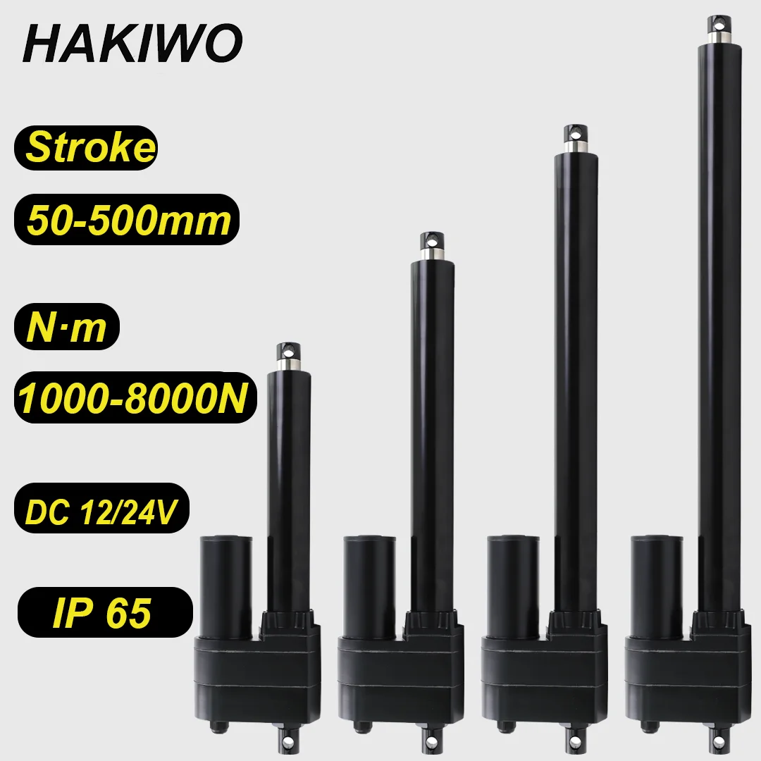 HAKIWO 8000N12V 24V Linear Actuator High Torque IP65 50mm 150mm 200mm 350mm 400mm 500mm Stroke Window Opener Corrosion Resistant