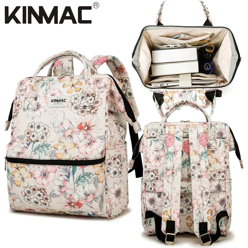 Kinmac Brand Backpack Laptop Bag 14,15.4 Inch,Lady Man Shoulder Notebook Computer PC Flower 04 Case For Macbook Satchel DropShip