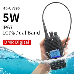 TYT MD-UV390 DMR 5W AESMatte/128 IP67 Étanche touristes Time Slot Ham Two Way Radio TYT UV390 Walperforated Talkie Digital Radio