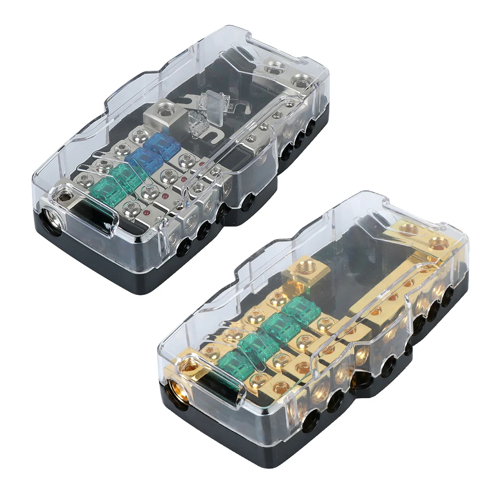 LED Car Audio Stereo Fuse Holder For Car RV Camper 12V-24V Distribution Fuses Box Block Multi-functional for Power Splitting
