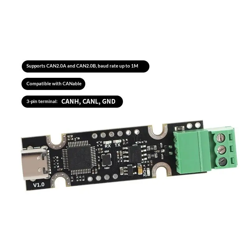 1Pcs USB CAN Bus Adapter Support CAnable CandleLight Klipper Firmware Low Latency for 3D Printer DIY Control Board Upgrade
