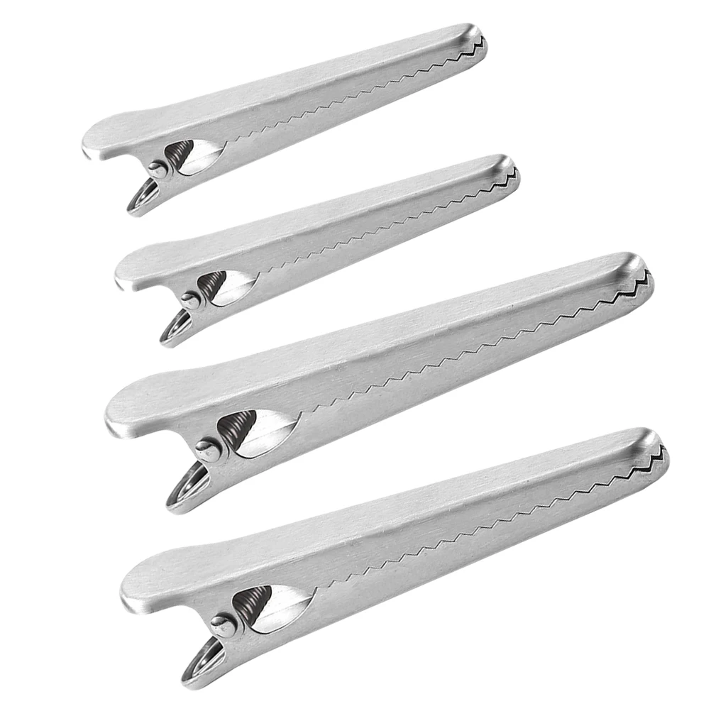 

4pcs Snack Clips Fresh Keeping Clamps for Food Storage Food Clip Sealed Long Tail Sealing Clip Practical