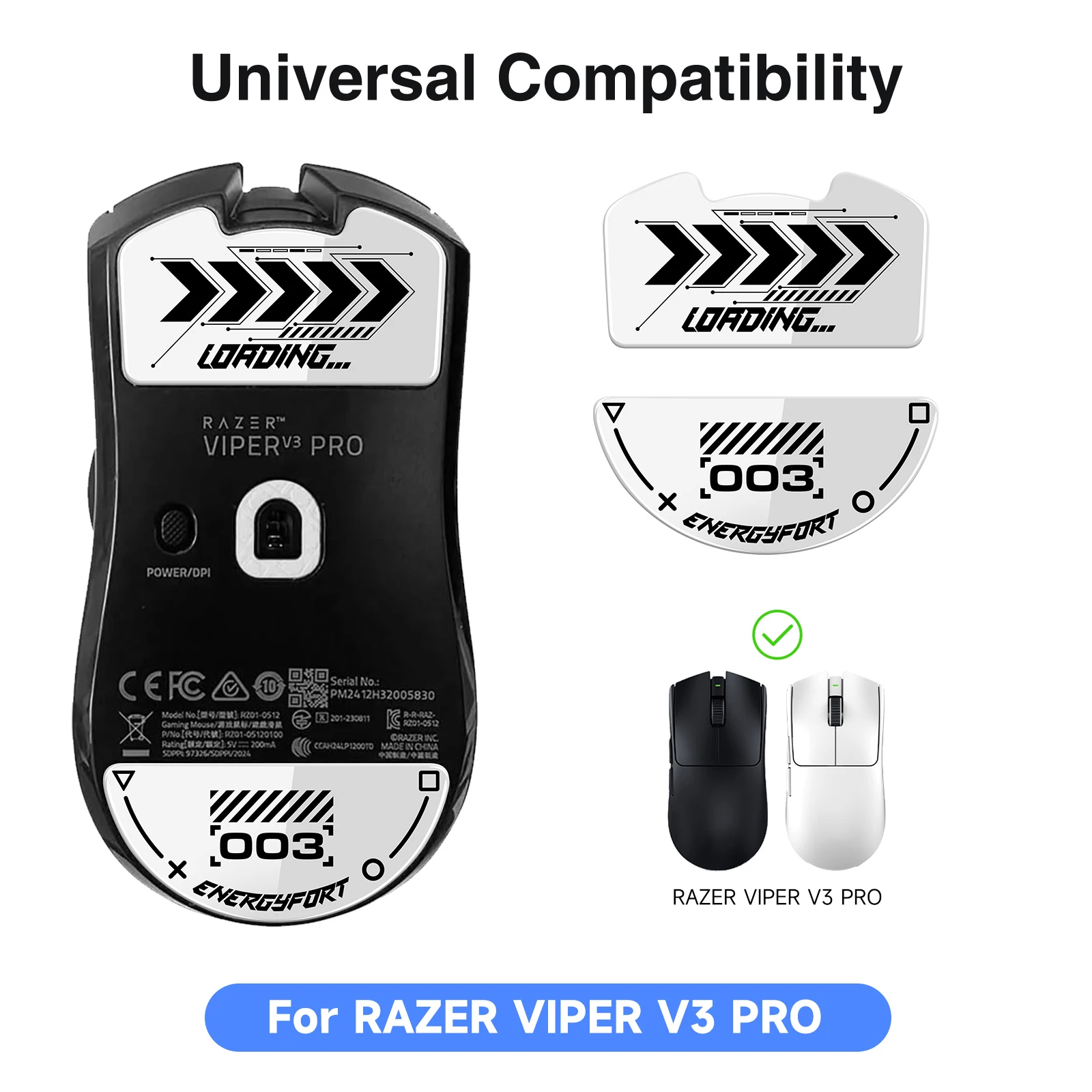 Ultra Strong Flawless Glass Super Fast Smooth Polished Surface Mouse Feet Durable Sole Mouse Skates for Razer Viper V3 PRO Mouse